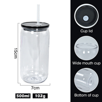 Vente en gros usine : Gobelet en plastique Mason réutilisable de 16 oz en PC avec couvercle coloré et paille pour boire directement