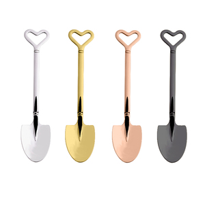 Mini cuillère de couverts créative en acier inoxydable Design mignon de pelle pour la crème glacée Dessert lait thé yaourt fruits - Product Image 6