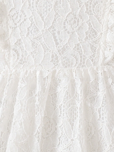 Vestito <span class=keywords><strong>da</strong></span> <span class=keywords><strong>Cerimonia</strong></span> per Neonata con Grande Colletto, Abito Principessa Casual in Pizzo a Maniche Lunghe con Fodera in Cotone per Bambine - Product Image 4