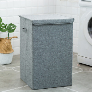 Collapsible Laundry Basket Rectangle Gray Waterproof Storage <b>Bin</b> For Clothing Bathroom Use Standing Type - Product Image 4