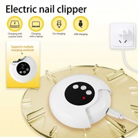 Coupe-ongles électrique avec écran numérique, 3 vitesses réglables, 2-en-1 coupe-ongles et polisseur, recharge USB, lumière LED, collecteur de poussière pour ongles