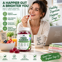 Gummies de fibres alimentaires quotidiennes sans sucre, prébiotiques à la racine de chicorée, végétaliennes, marque privée, vente en gros en vrac