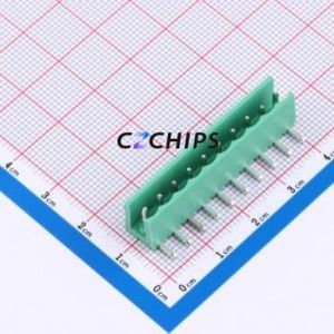 MXHT396R-3.96-10P-GN01-Cu-A Plug-in Terminal Block Bent Lead Through Hole,P=3.96mm Board-to-Board / Socket - Open 1x10P 3.96mm - Product Image 1