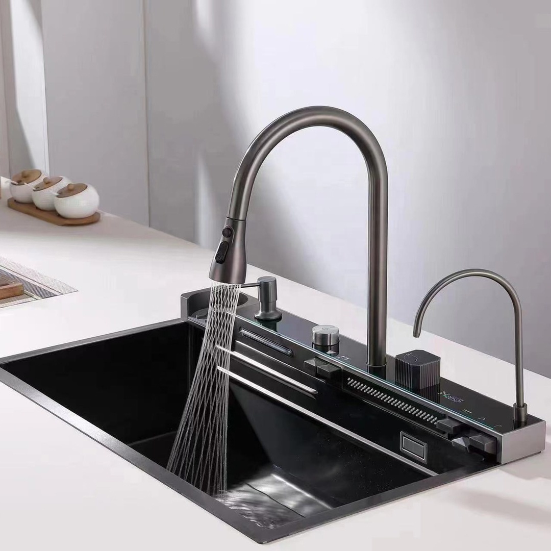 2023 New design Smart Digital Kitchen Sink Stainless Steel Nano Handmade Kitchen Sink With Multifunc