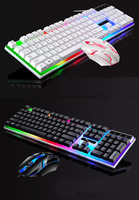 Clavier et souris T315 professionnels 104 touches USB 2.0 rétroéclairés LED pour ordinateur portable et de bureau, en plastique ABS, mécaniques, pour jeux