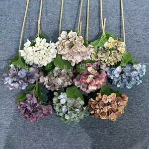 Fleur artificielle en soie Junheyuan, hortensia à branche unique, décoration intérieure, 54 pétales, finition mate - Product Image 1