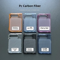 Vente en gros d'étuis transparents en fibre de carbone pour iPhone 18 Duo, coque de téléphone transparente pliable en PC pour Apple 18 Duo
