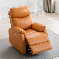 Livraison rapide Vente chaude Canapé inclinable en cuir orange multifonctionnel