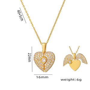 Nuova Collana con Ciondolo a <span class=keywords><strong>Cuore</strong></span> a Farfalla Personalizzabile con Incisione, Gioielli all'Ingrosso - Product Image 5