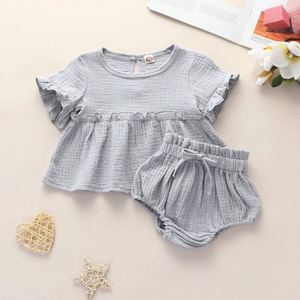 Conjunto de Regalo de Ropa para Bebé, Coloridos Tops de Encaje Dulce, Conjuntos de Pantalones Cortos con Lazo, 0-2 Años, Niñas, Verano, Rosa, Naranja - Product Image 6