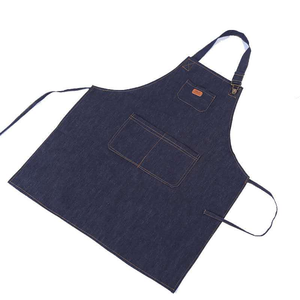 <span class=keywords><strong>Tablier</strong></span> professionnel en denim pour femmes, bbq côtelé pour Chef cuisinier, plusieurs poches, réglable, noir - Product Image 1