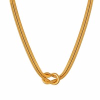 Collier chaîne serpent double couche plaqué or 18 carats, style classique et tendance, bijoux de mode en gros