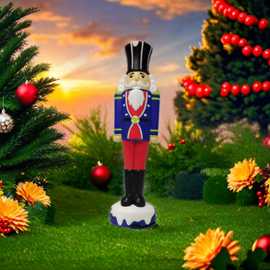 Kunststoff Handwerk Nussknäußer Soldat groß Lebensgröße PP Kunststoff 31 Zoll Soldat Dekor Weihnachten LED-Lichter - Product Image 3