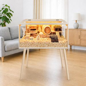 Grande Gabbia Professionale per Animali Domestici da Esterno in Stile Bambù con Motivo Animale per Cani, Gatti e Conigli, Ideale per il Soggiorno - Product Image 6