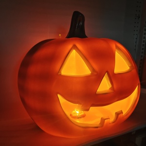 Orange Pumpkin Face Jack O <b>Lantern</b> Wholesale Decorative Artificial Halloween Gift PP Plastic Pumpkin <b>Table</b> Decoration Light <b>Lamp</b> - Product Image 6