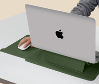 Venta al por Mayor de Bolsas para Computadora Portátiles Verdes, Bonitas y Modernas de PU Suave, Funda Protectora para Laptop con Borde Reforzado, Bolsa para Laptop Negra