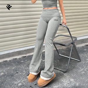 F240269 estampado gráfico personalizado adelgazamiento apretado de punto Flare Loungewear Legging cintura alta Sexy venta al por mayor Flare Yoga pantalones mujeres - Product Image 1