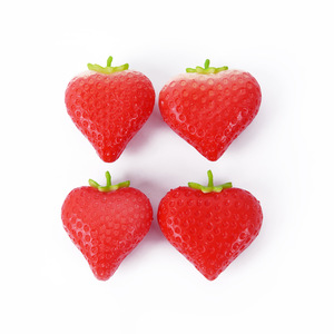 Modèle de cœur de fraise simulé DIY, accessoires de gâteau simulés, pendentif porte-clés fraise artificielle en caoutchouc souple - Product Image 5