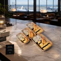 Scatola per Sushi in Carta con Coperchio a Cupola in PET Trasparente, Contenitore Monouso Ecologico per Sushi da Asporto, Direttamente dalla Fabbrica, Basso MOQ, Campione Gratuito