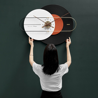 Noridongsan — horloge d'enregistrement en vinyle, en acrylique, miroir virtuel, avec mains en noyer, 40mm, pour décor de la maison, nouvelle collection 2021