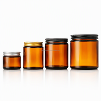 Bocaux à bougies en verre ambré brillant avec couvercles métalliques, vente en gros, contenants vides pour bougies brunes de 500 ml, logo personnalisé, fabrication de bougies parfumées