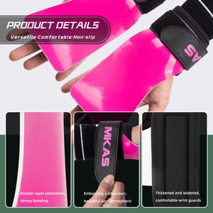 MKAS Hot Selling Strength Training Gym Fitness Weightlifting <strong>Gloves</strong> Glossy Rubber Hypalon Powerlifting Cross Training <strong>Grips</strong> - Product Image 3