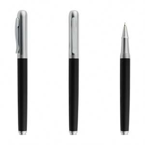 Bolígrafo de Metal Pesado Plateado Mate, Bolígrafos de Punta Redonda con Grabado Personalizado para Uso en Oficinas y Negocios - Product Image 1