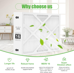 X8789 MERV16 remplacement <span class=keywords><strong>PureAir</strong></span> filtre à PCO-12C 16x26x5 panneau filtre fours AC pompes à chaleur systèmes CVC avec HEPA nouveau - Product Image 3