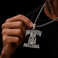 Collier pendentif Hip Hop Iced Out en laiton avec zircone cubique, chaîne dorée et argentée, bijoux de rappeur pour hommes et femmes, cadeau