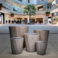 Pots à fleurs en fibre de verre multicolores les plus vendus, jardinières d'extérieur écologiques avec trou de drainage