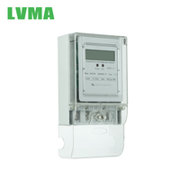 Meter Energi GSM LCD Nirkabel Satu Fasa LVMA Akurasi 1.0 10A 220-240V Penggunaan Komersial PCB Kartu IC Prabayar
