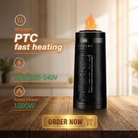 Calentador Cerámico PTC de Calentamiento Rápido, Portátil, Calentamiento en 2 Segundos, Calentador Eléctrico con Oscilación para Sala de Estar u Oficina