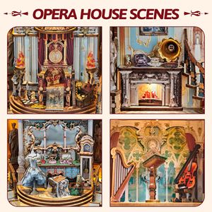 Qimeng Theater Nuovo Prodotto per l'Esportazione, Kit Fai-da-Te in Legno per Assemblaggio di Scene in Miniatura, Ornamenti Luminosi, Regalo di Natale per Età 14+ - Product Image 3