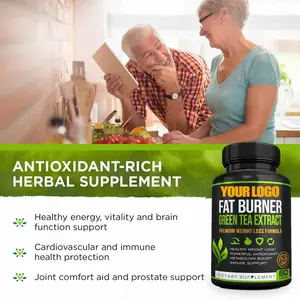 Herbal Supplement Organic Green Tea Capsules With EGCG Slim Plus Fat Burner Weight Loss Capsule Fat Burner Pills