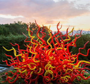 Decorazioni per la casa <span class=keywords><strong>sculture</strong></span> grande pavimento in vetro moderno europa giardino arte decorativa arte popolare fiore soffiato a mano stile Murano all'aperto - Product Image 2