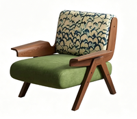 Französischer Mittelalter-Stil Einzelsessel mit Zebra-Design, Massivholz Wohnmöbel, Loungesessel für Wohnzimmer oder Balkon