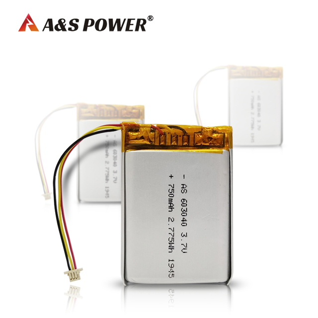 High Performance 3.7v 750mAh 603040 Lithium Polymer Rechargeable Batteries for Facial Massager