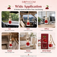 Diffuseur d'arômes pour voiture 8 ml, flacon en verre avec bouchon en bois, à suspendre au rétroviseur, pour huiles essentielles, coffret cadeau