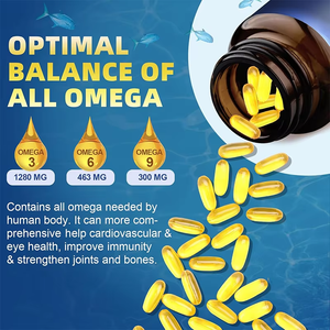 Integratori per la Salute Cardiovascolare con Formula Personalizzata OEM, Capsule Triple Omega 369 con EPA e DHA per Azione Anti-Infiammatoria - Product Image 2
