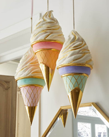 Décoration de boutique de crème glacée au design moderne, sculpture de crème glacée en fibre de verre grandeur nature personnalisée