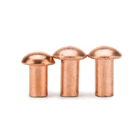 Rivet solide à tête de champignon en cuivre, laiton ou acier, sur mesure