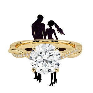 Twisted Design IGI Certified 1 Ct Oval Cut Lab Grown Diamond Women's 10K Solid Gold Wedding Band Halo Ring - Product Image 1