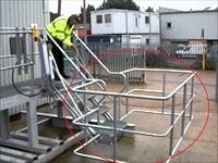 Sndway — pack d'escalier pliants galvanisés, avec cage de sécurité pour chargement de produits chimiques, plateforme chimique à suspension