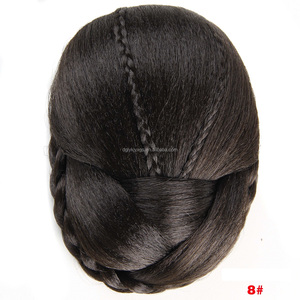 WE10 <span class=keywords><strong>Chignon</strong></span> Tressé en Fibre Synthétique Droit Style Donut, Perruque <span class=keywords><strong>Chignon</strong></span> pour Femmes, Extension Queue de Cheval <span class=keywords><strong>Chignon</strong></span> Naturel - Product Image 3