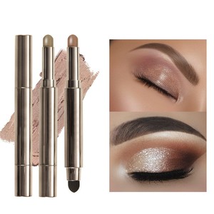 Tùy chỉnh kép kết thúc nhiều màu sắc trắng đen Smokey Matte ánh sáng lung linh long lanh kim loại phấn mắt bột dính miếng bọt biển cao sắc tố - Product Image 2