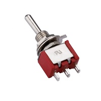 Interrupteur miniature à bascule SPDT 3 broches, interrupteur rouge à chaud, 2A 250VAC 5A 125VAC, marche/arrêt/marche