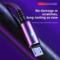 Câble de charge V8 en nylon tressé pour téléphone portable Android, 100W, charge rapide, lumière respirante, 5A, lumineux, micro-USB