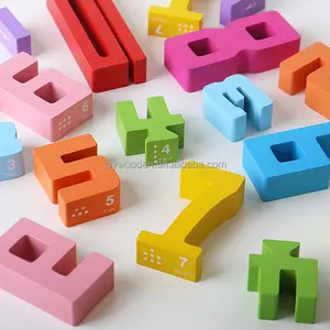 Hot Sale Wooden Balance Stacking Building Blocks DIY Digital Learning Toy para Bebês Brinquedo Cognitivo Número Colorido