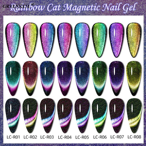 Esmalte en <span class=keywords><strong>Gel</strong></span> Magnético para Uñas, Pegamento de Diamante Reflectante, Ojo de Gato, Pavo Real, Ojo de Gato, <span class=keywords><strong>8</strong></span> Colores, Nuevo - Product Image 3
