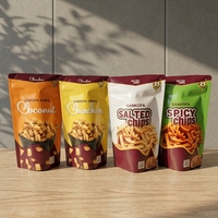 Sachet d'emballage alimentaire multicouche flexible et fiable de style minimaliste moderne avec fermeture éclair réutilisable pour chips de légumes séchés